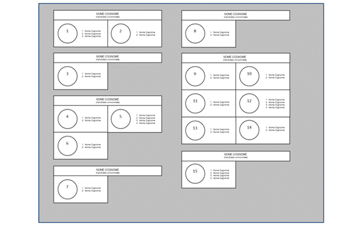 Esempio scheda elettorale